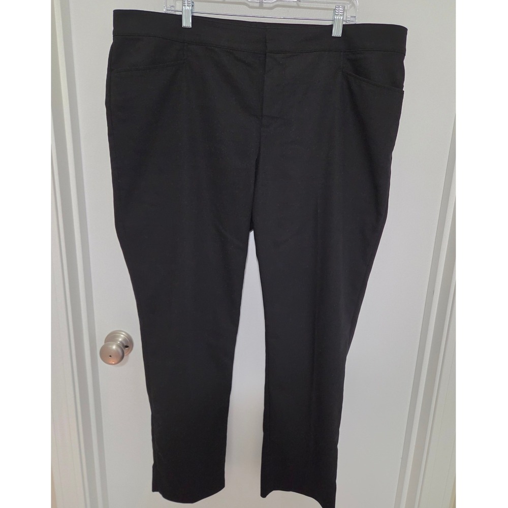 Chaps Womens Black Dress Pants Size 18W Straight Leg Trousers Business Casual - Picture 1 of 5